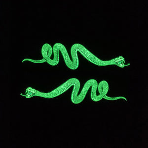 glow in dark snake iron on stickers