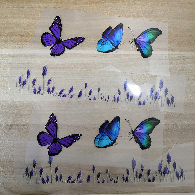 Romantic Purple Lavender and Purple Butterfly Patches For Custom Butterfly Shoes