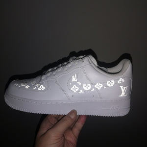 3M Reflective Louis Vuitton Iron on Patches For Custom Air Force 1 LV for Man or Women