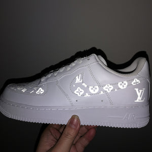 3M Reflective Louis Vuitton Iron on Patches For Custom Air Force 1 LV for Man or Women