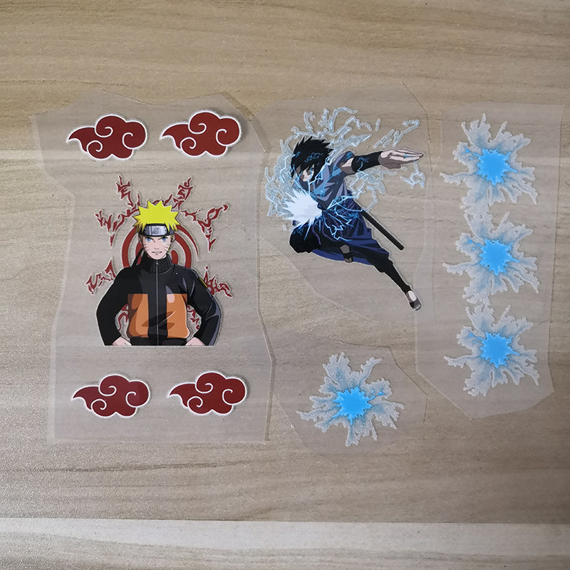 Naruto Sasuke Iron on Stickers for Custom Air Force 1 Naruto Theme, Naruto And Sasuke Heat Transfer Stickers For Shoes Decal