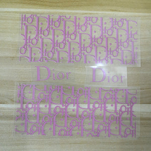 pink dior monogram patches for shoes decal