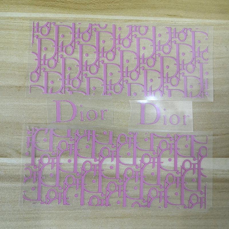 pink dior monogram patches for shoes decal