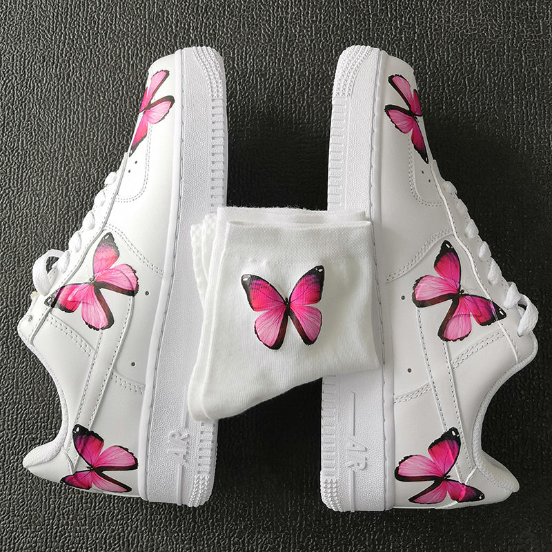 Easy Use Iron On Pink Butterfly Patches, Heat Transfer Pink Butterfly For Shoes Decal