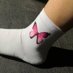 Pink Butterfly Socks Matching the Shoes