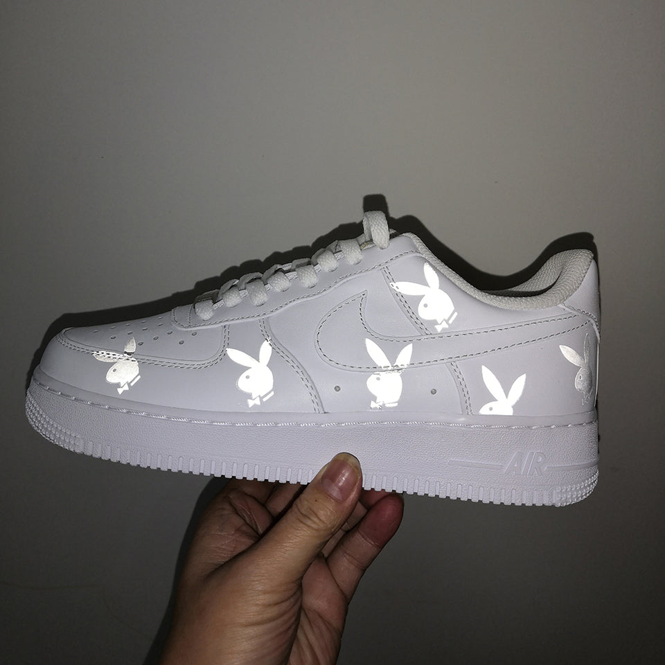 Playboy Bunny Heat Transfer Vinyl 3M Reflective Decal for Air Force 1 Customs.