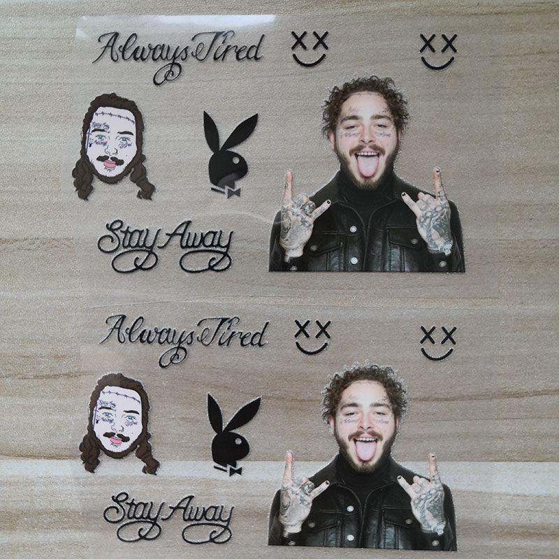 Post Malone Iron On Patches For Custom Air Force 1, Perfect Stickers For Custom Sneakers/Vans/AF1 Post Malone Theme, Best Gift For Her