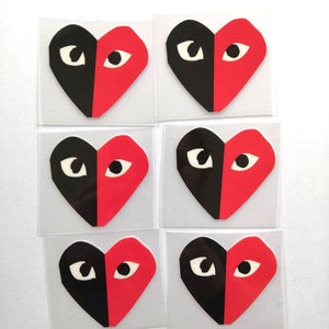Black Comme des Garçons Patches For Custom Air Force 1, Black Heart Patches For Shoes Decal