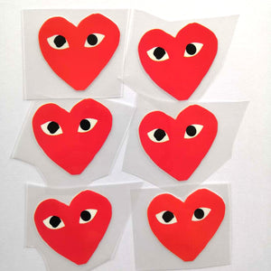 Comme des Garçons Patches For Custom Air Force 1, Perfect Red Heart For Custom Sneakers/Vans/AF1 ADG Theme