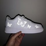 Butterfly Reflective Heat Transfer Vinly Patches For Custom Air Force 1 Reflective Butterfly