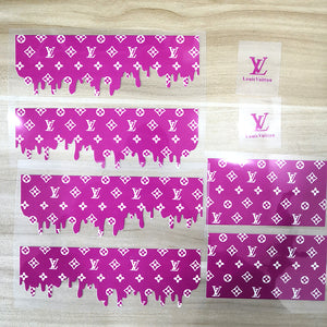 rose red drip lv patches for custom shoes