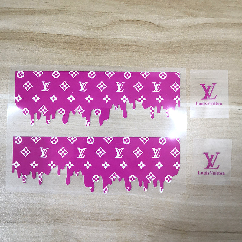 rose red drip lv patches for custom air force 1