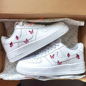 pink butterfly air force 1s