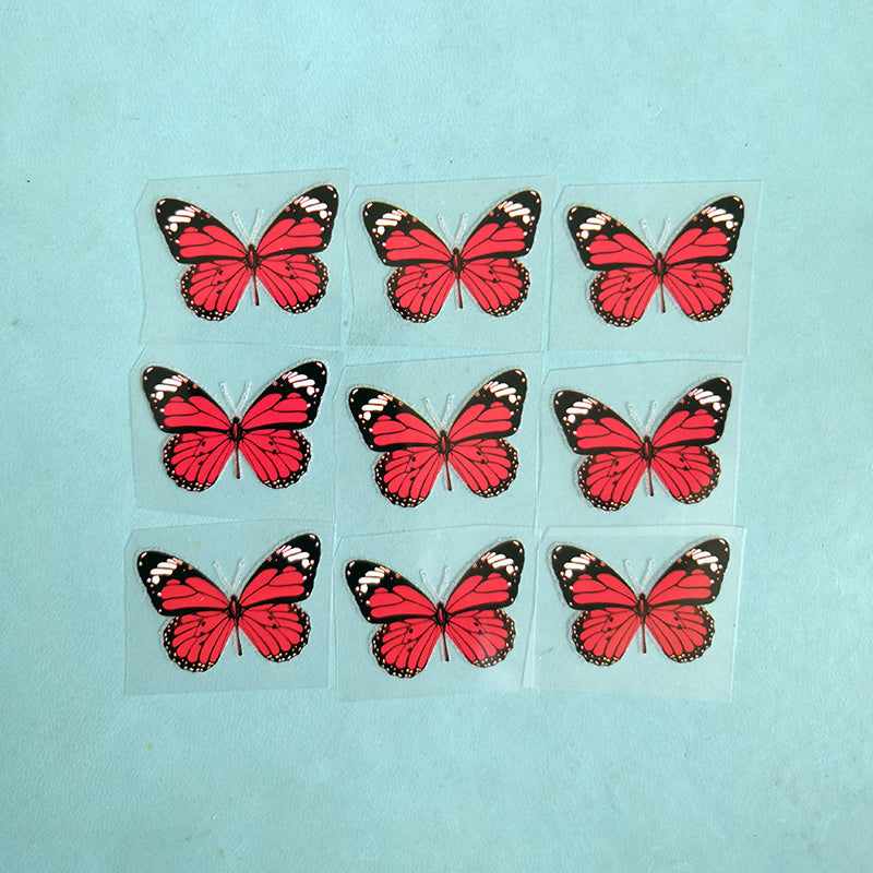 Small Red Butterfly Iron On Stickers For Custom Kids Shoes Butterfly