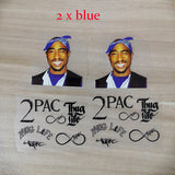 tupac with blue bandana stickers