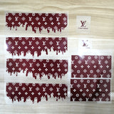 wine red drip lv patches for custom shoes
