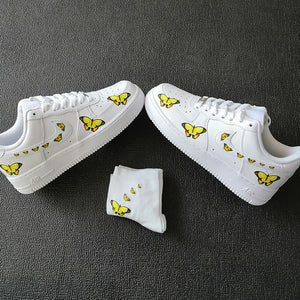 Various Cheap Iron On Yellow Butterfly Patches For DIY Butterfly AF1 For Adult or Kids Shoes