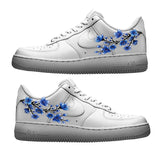 Blue Cherry Blossom Iron on Sticker for Custom Air Force 1 or Vans, Blue Cherry Blossom Floral Patches for Shoes Decal